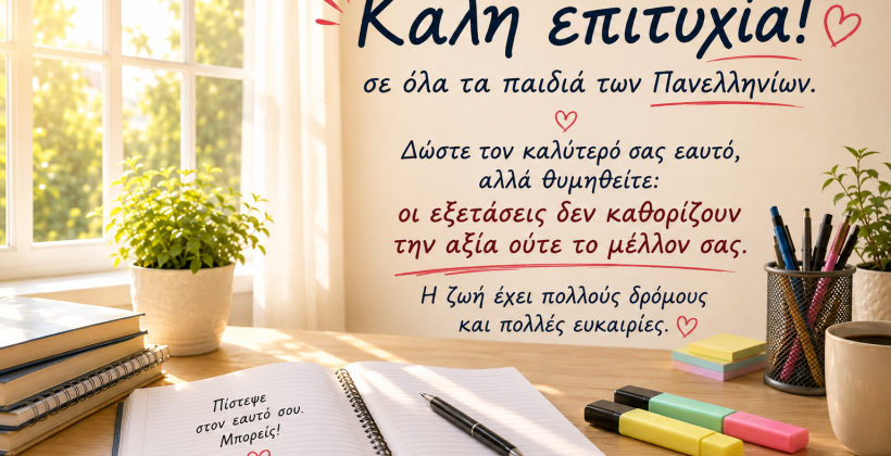 Πανελλήνιες 2026: Καλή επιτυχία!!!
